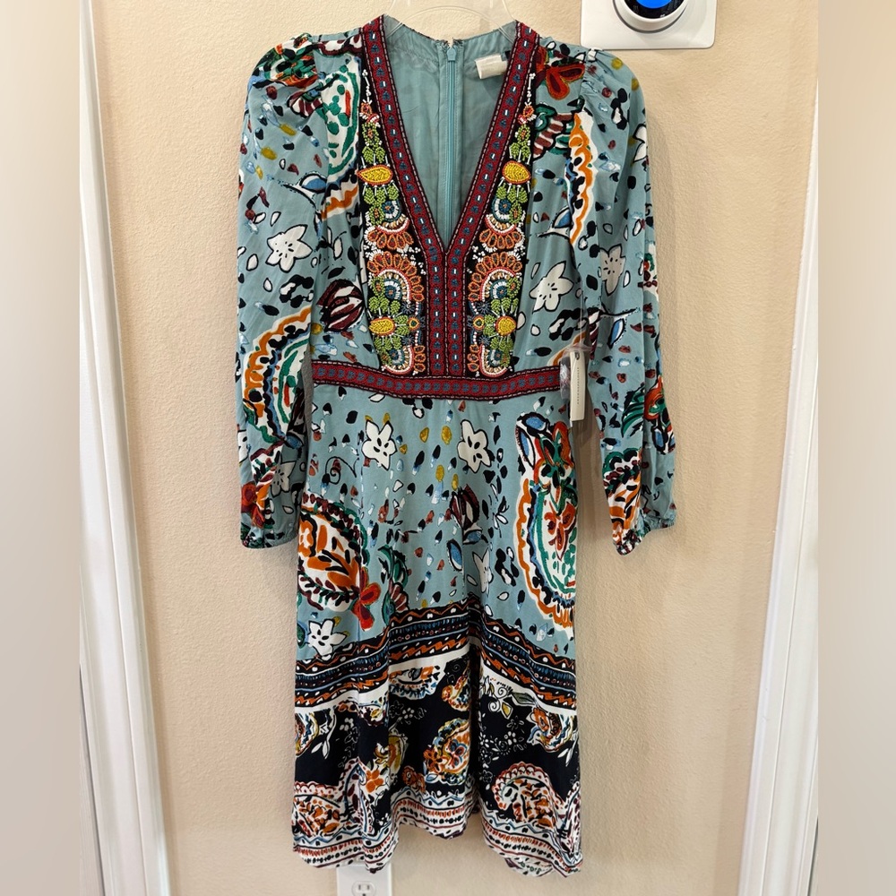 NWT Anthropologie - Akemi + Kin Bohemian Beaded Rayon Dress Size 0 $168.00